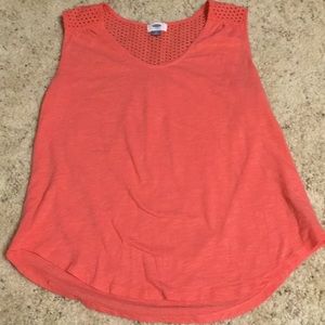 🌻 3/$12 Coral Sleeveless Top/Blouse Old Navy Sz M